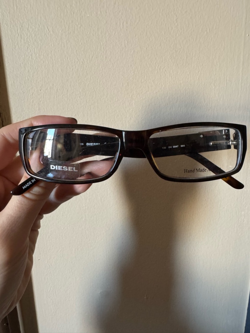 Diesel women Dark Tortoiseshell narrow Rectangle Glasses